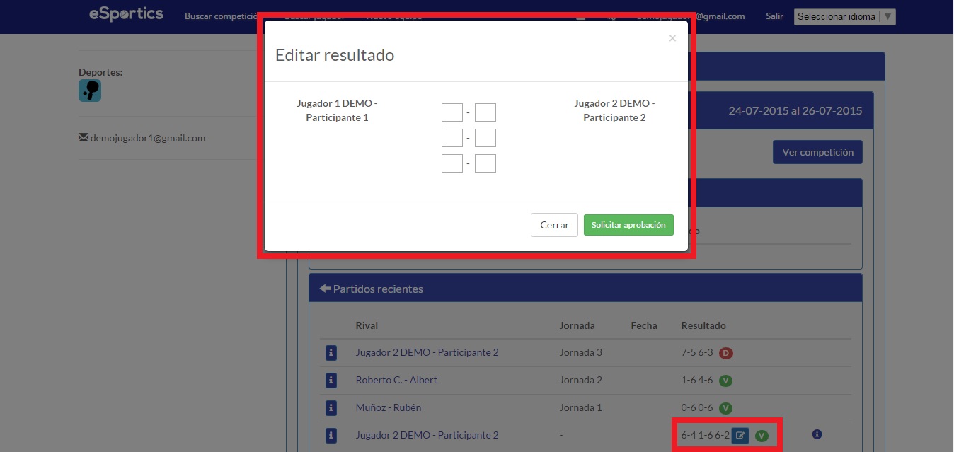 editar resultado